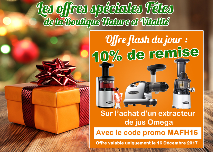 Offre pour les fêtes : 10 % de remise sur les extracteurs de jus Omega