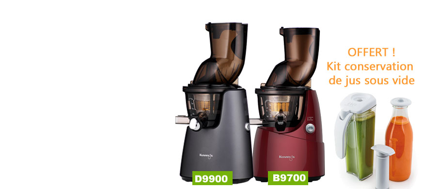 extracteurs de jus Kuvings : le kit de conservation de jus sous vide offert ! 