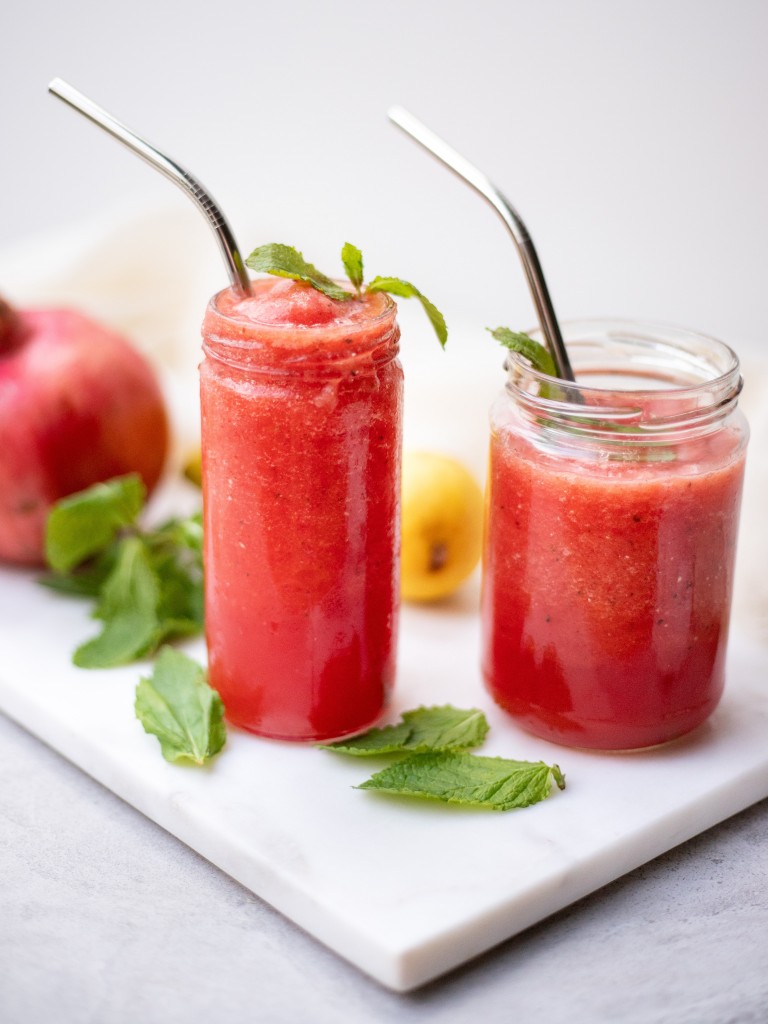 Gaspacho de tomates, pastèque et menthe